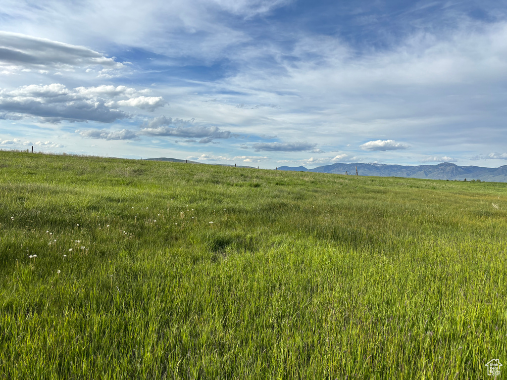 Mountain view with rural landscape