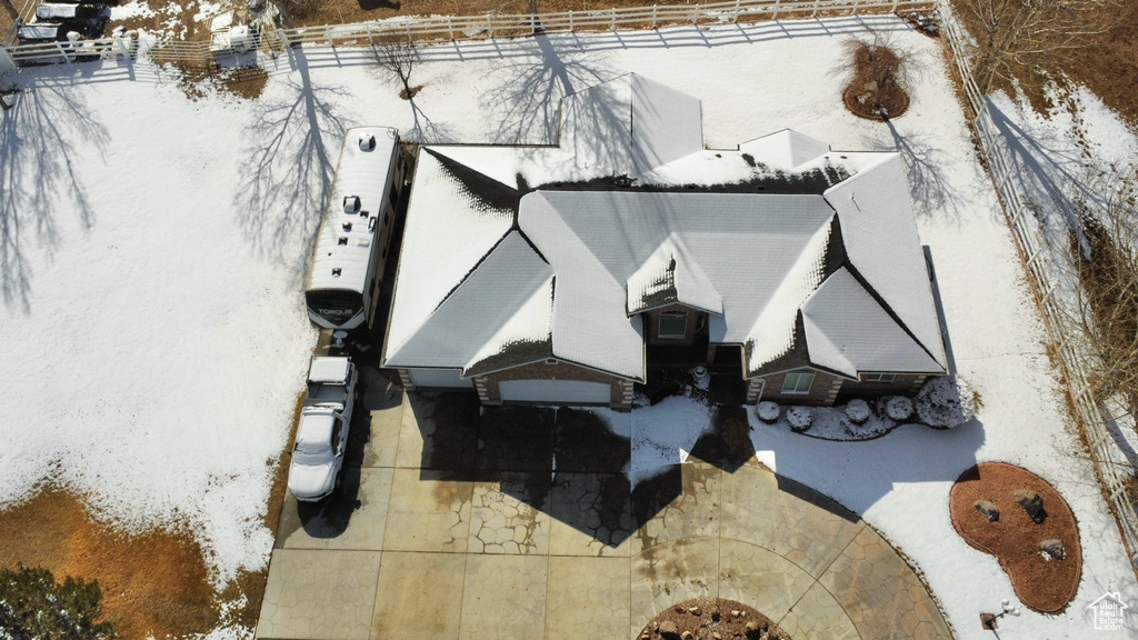 View of snowy aerial view