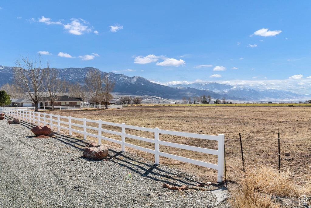 Mountain view featuring a rural view