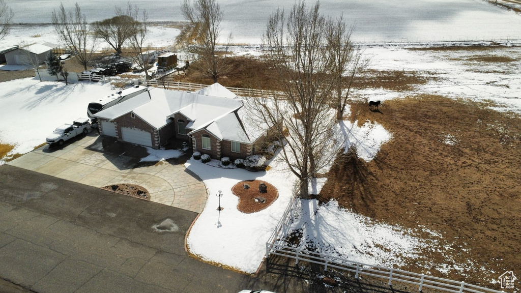 View of snowy aerial view