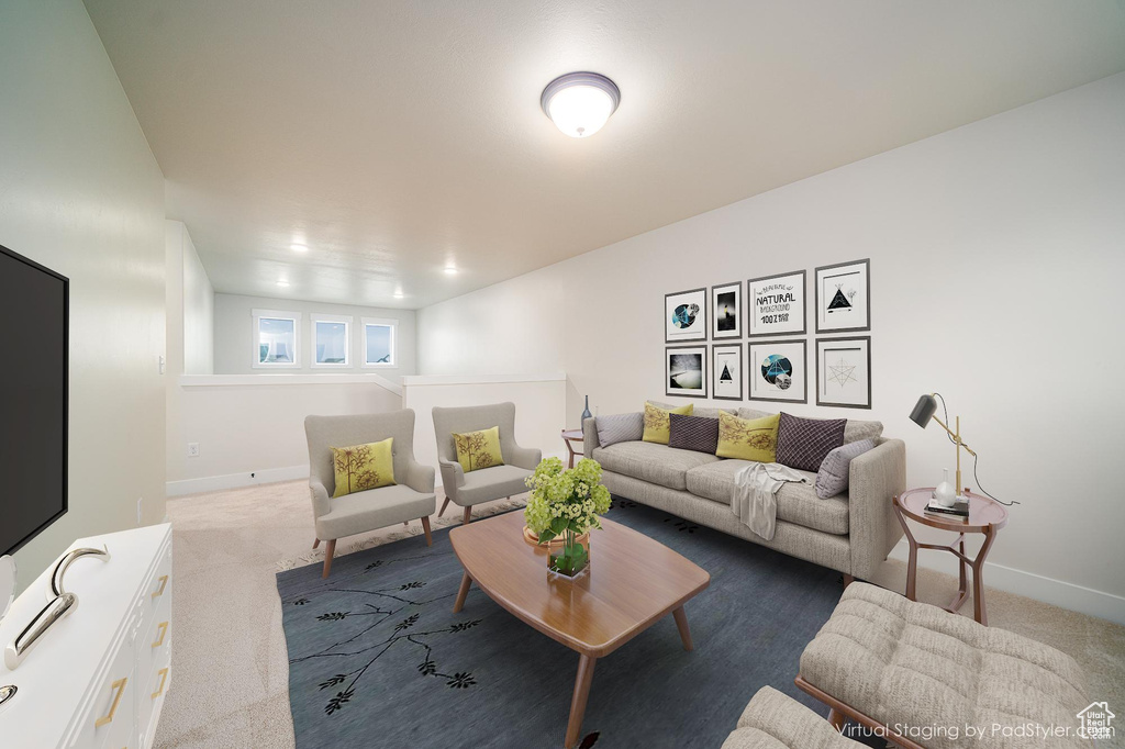 View of carpeted living room