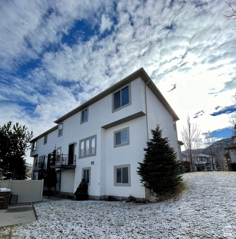 View of snow covered house