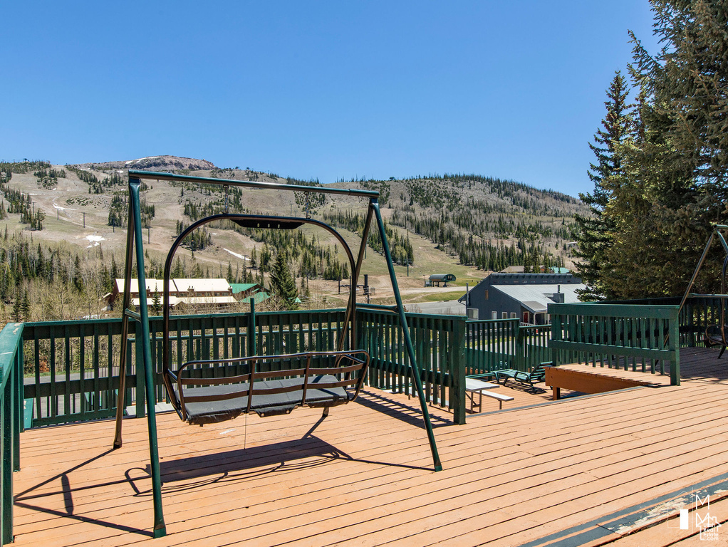 Deck with a mountain view