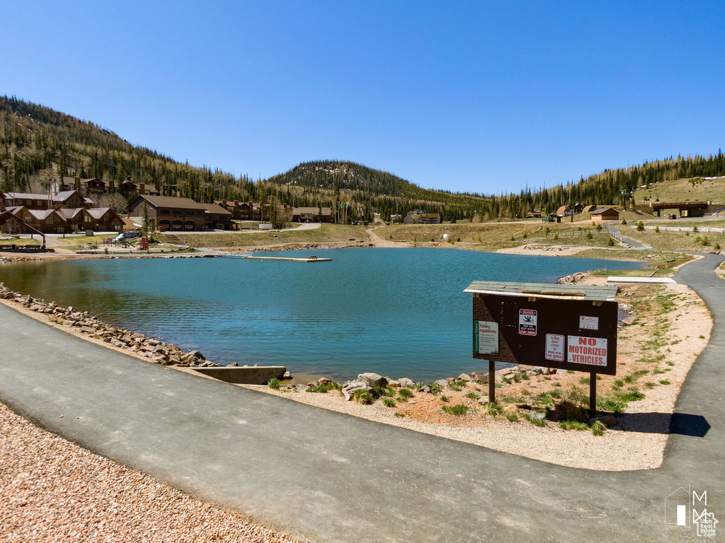 Property view of water with a mountain view