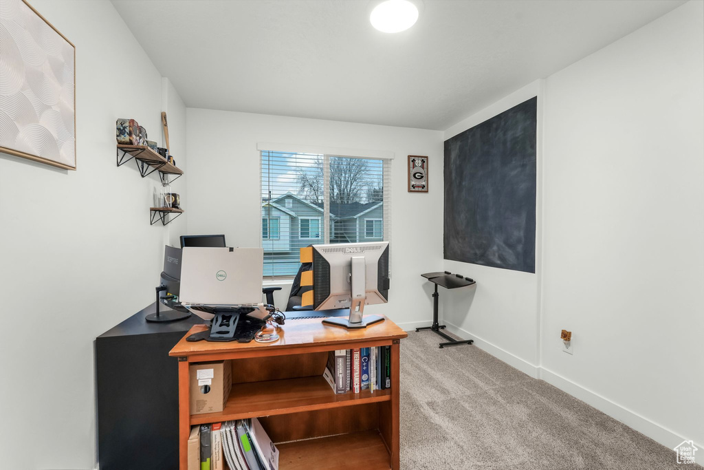 View of carpeted office space