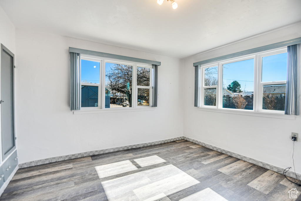 Spare room featuring light hardwood / wood-style flooring