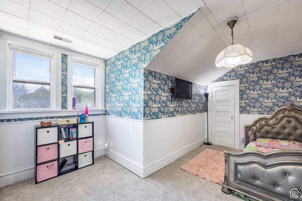 Interior space with carpet flooring