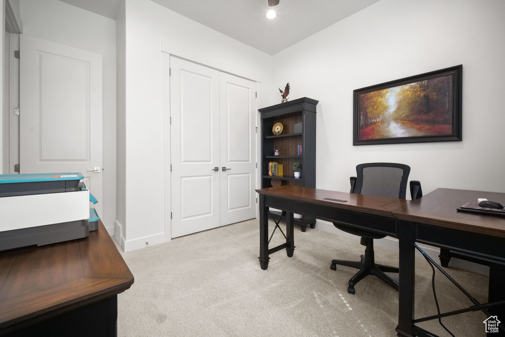 View of carpeted office space