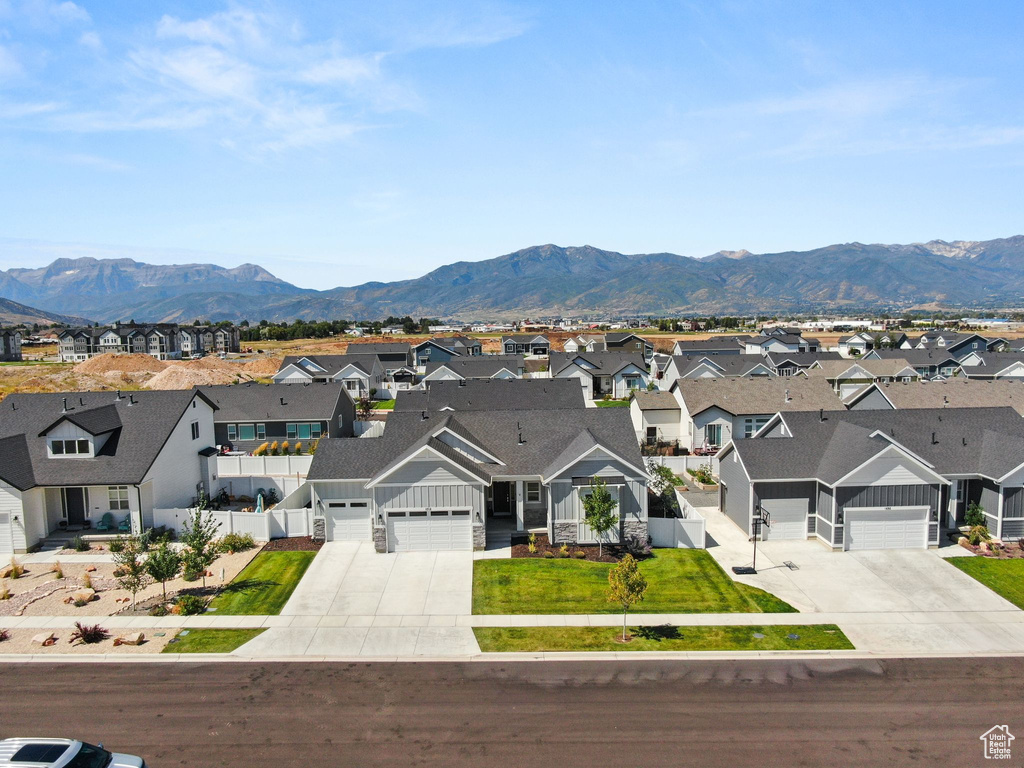 View of front of property featuring a mountain view