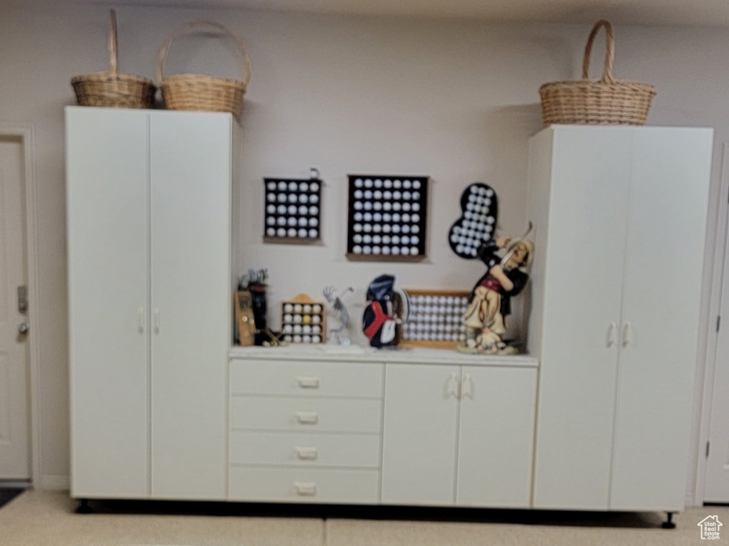 Kitchen with white cabinets
