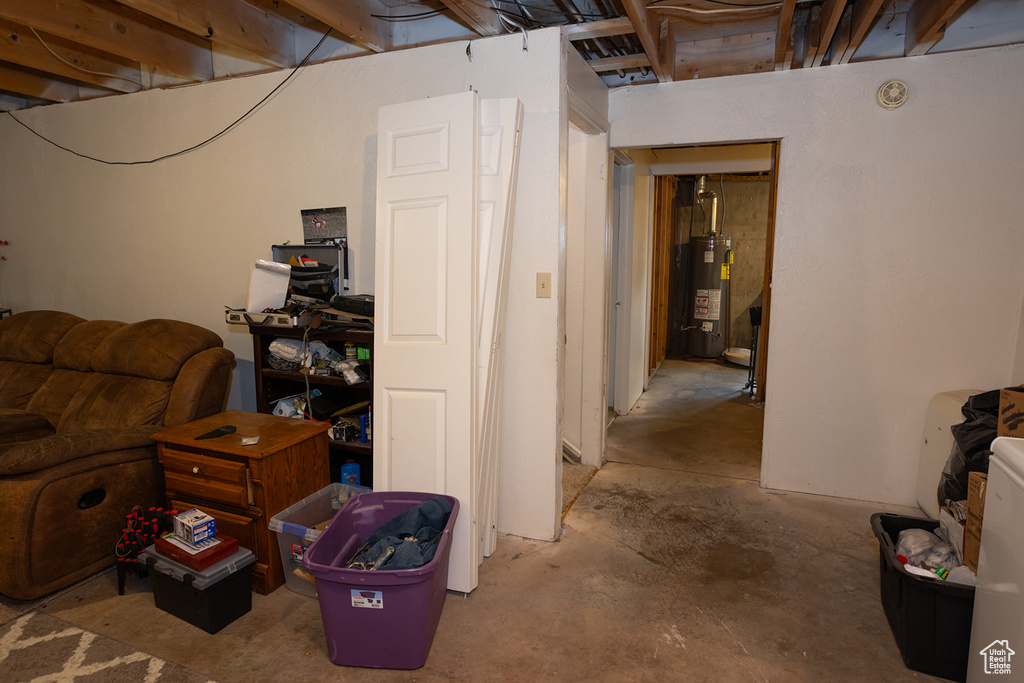 Basement with gas water heater