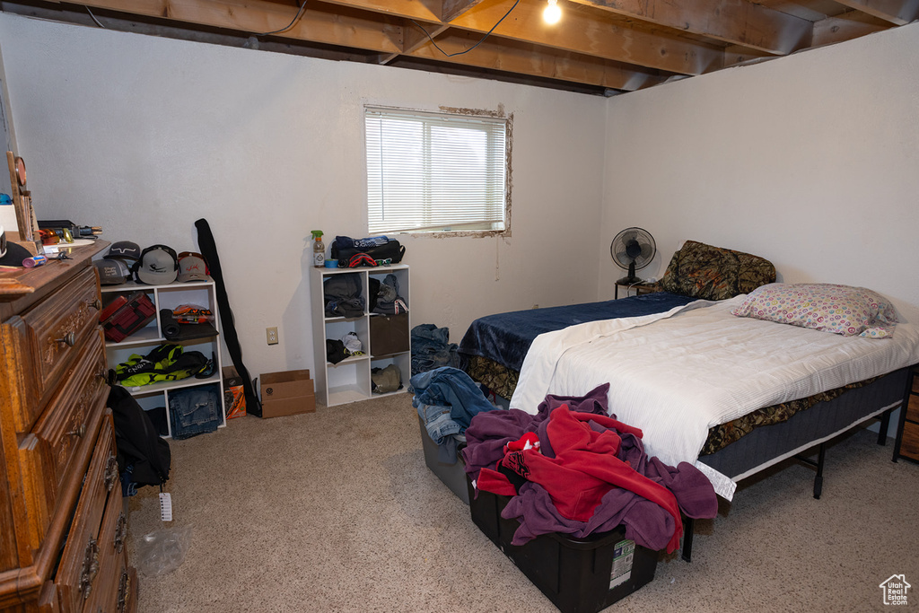 Bedroom featuring carpet flooring