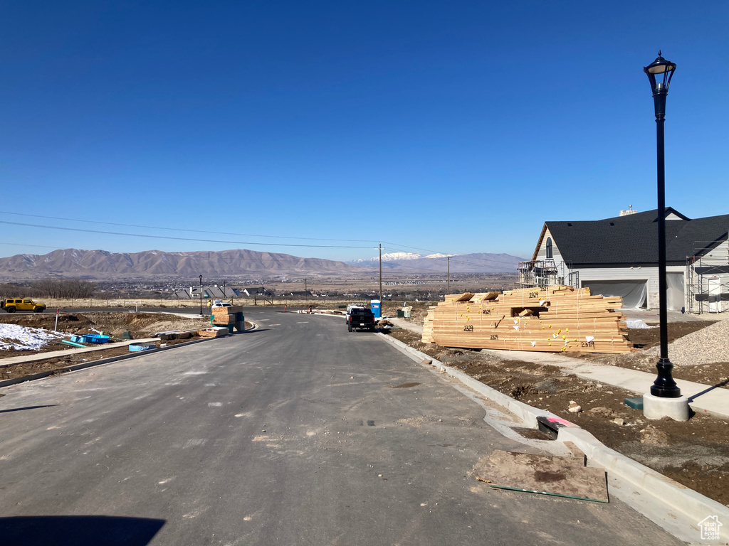 View of street featuring a mountain view