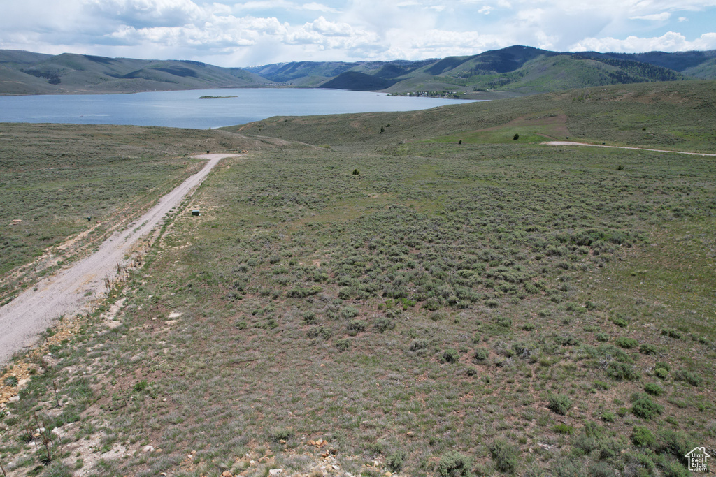 Mountain view with a nearby body of water