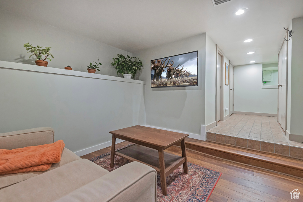 Living room featuring light hardwood / wood-style floors