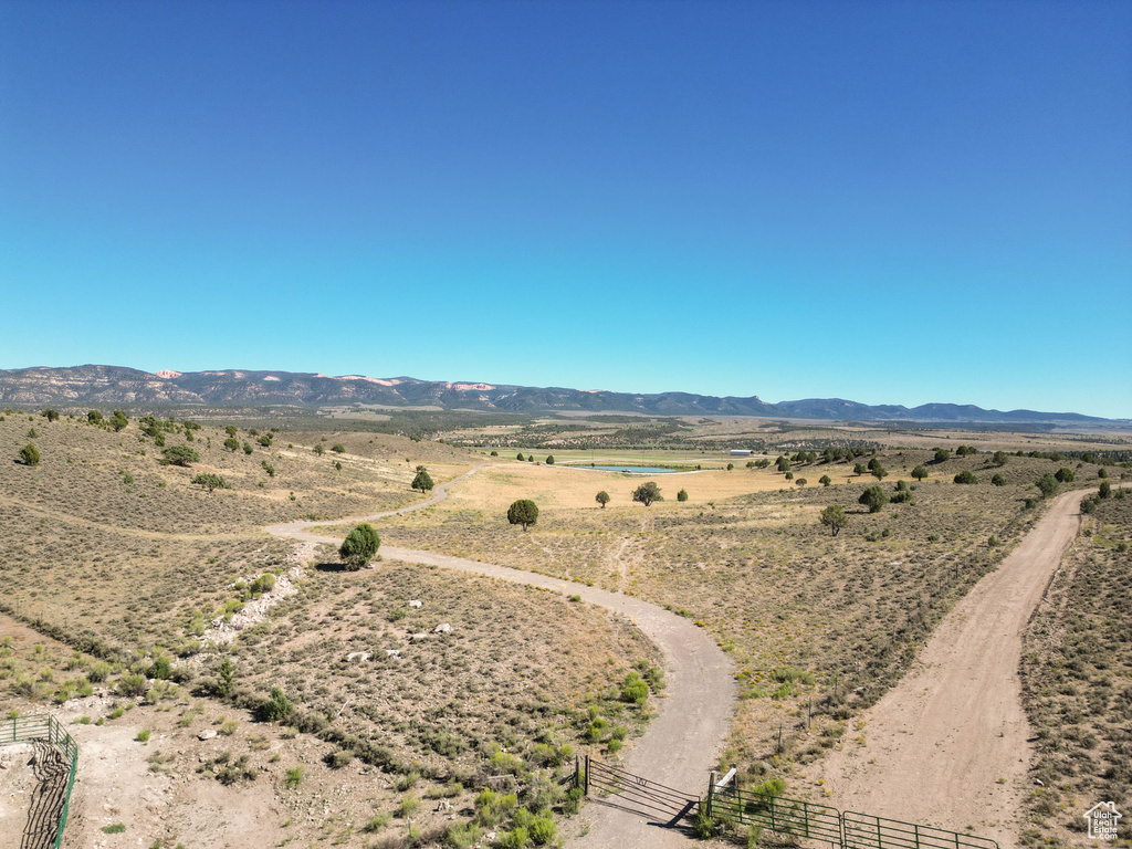Birds eye view of property featuring a rural view and a mountain view