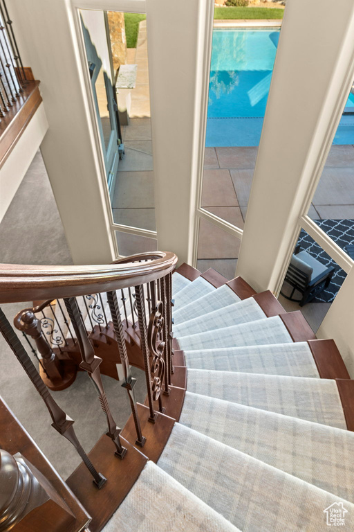 Stairway with wood-type flooring