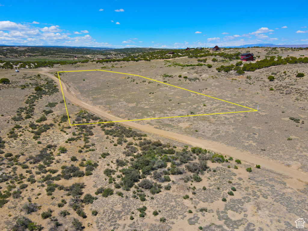 View of rural area with property parcel outlined and a desert landscape