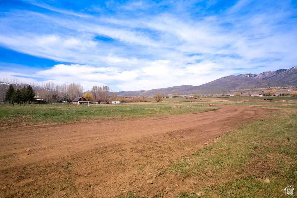 View of mountain feature with a rural view