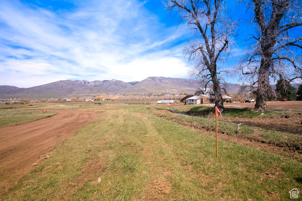 Mountain view featuring a rural view