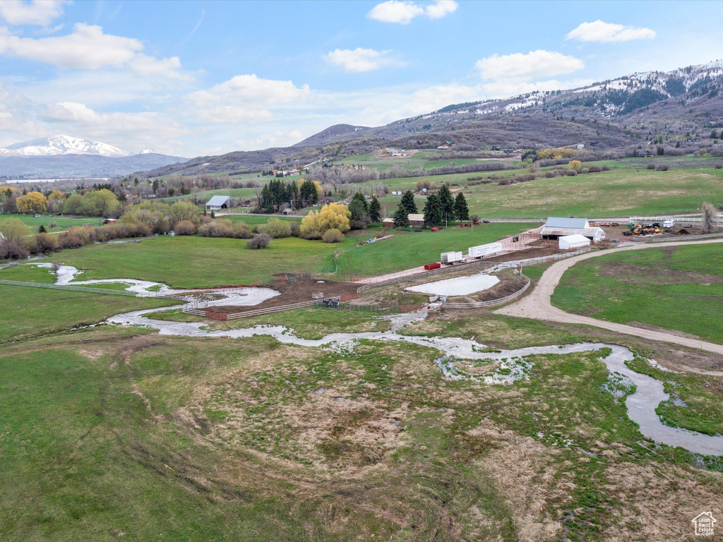 Property view of mountains with a rural view