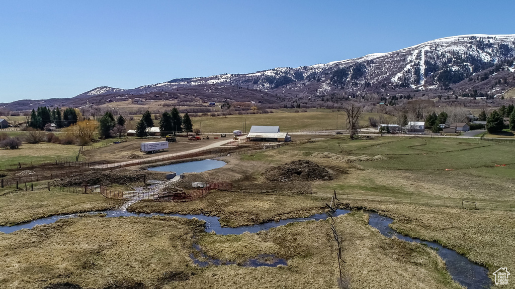 Mountain view featuring a rural view