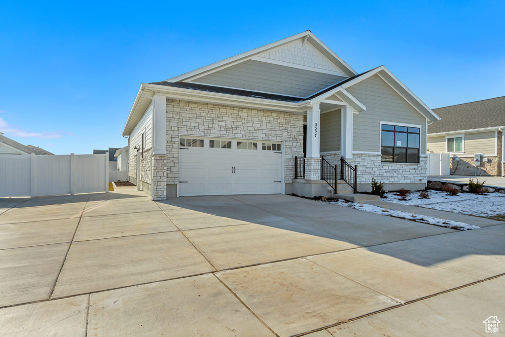 View of front facade with a garage