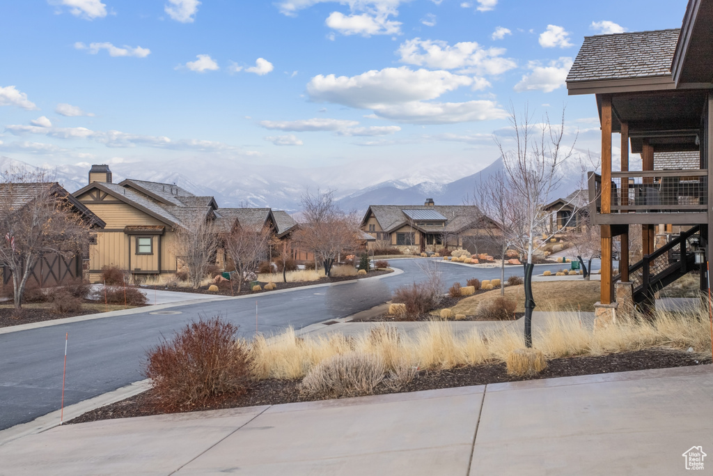 View of street featuring a mountain view