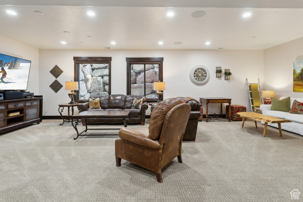 View of carpeted living room