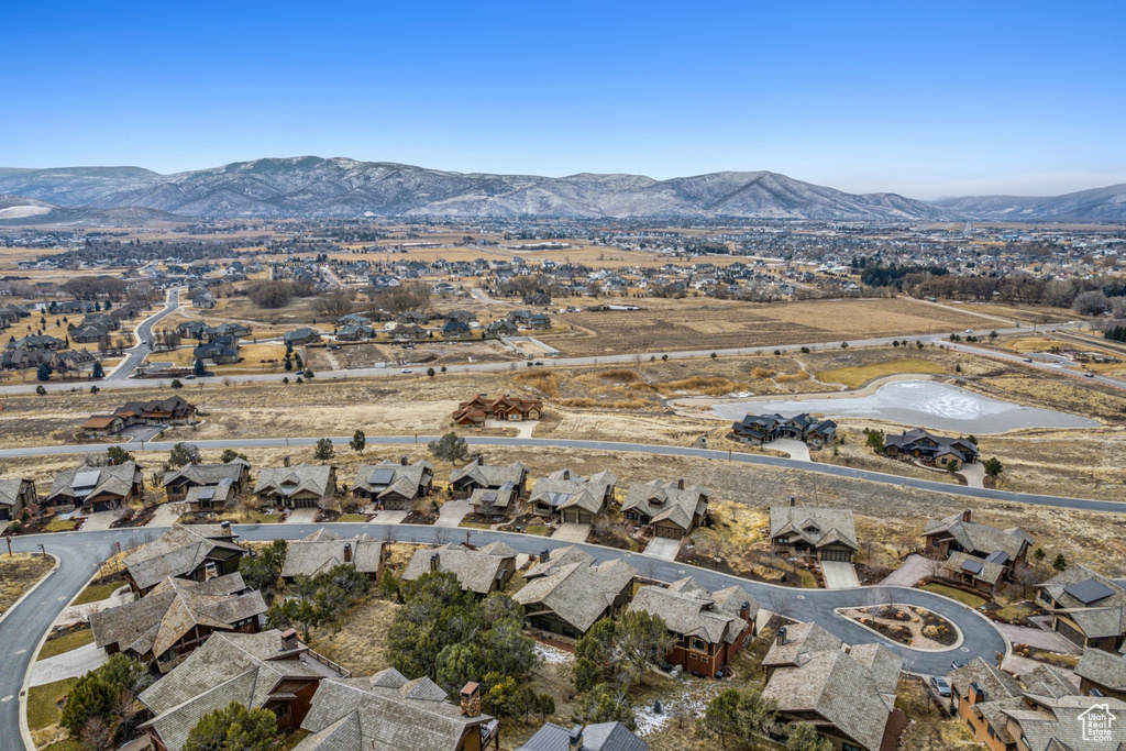 View of mountain feature featuring a water view