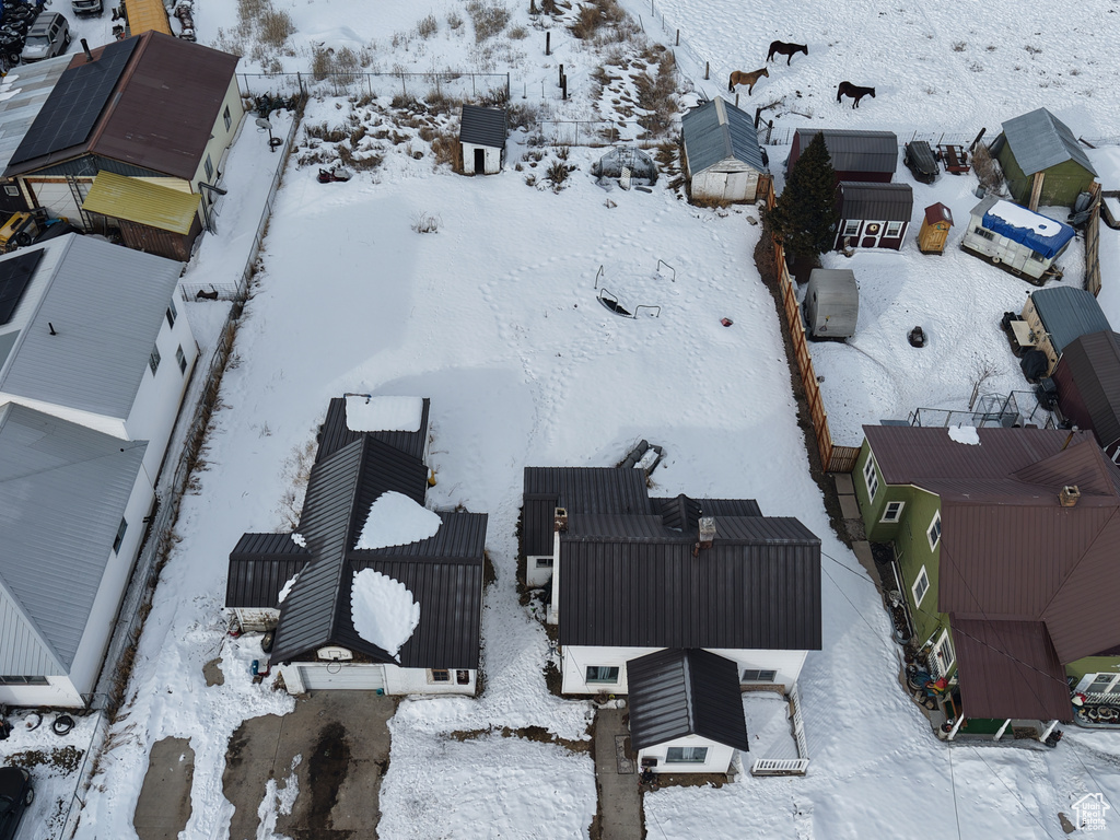 View of snowy aerial view