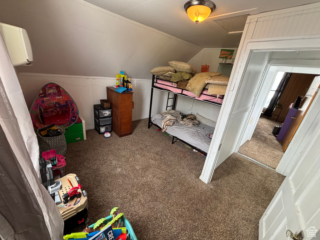 Bedroom with carpet floors