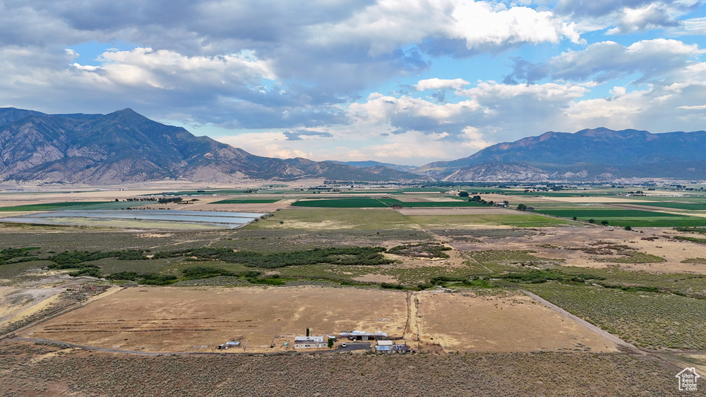 Property view of mountains with a water view