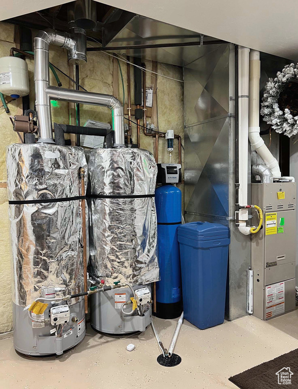 Utilities featuring gas water heater