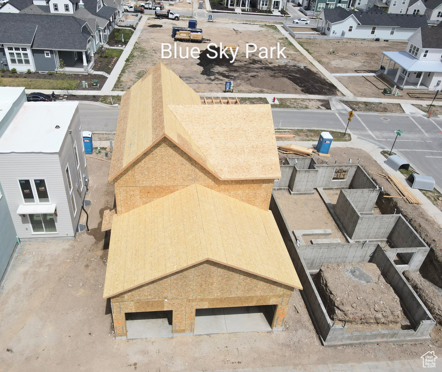 Aerial view with a residential view
