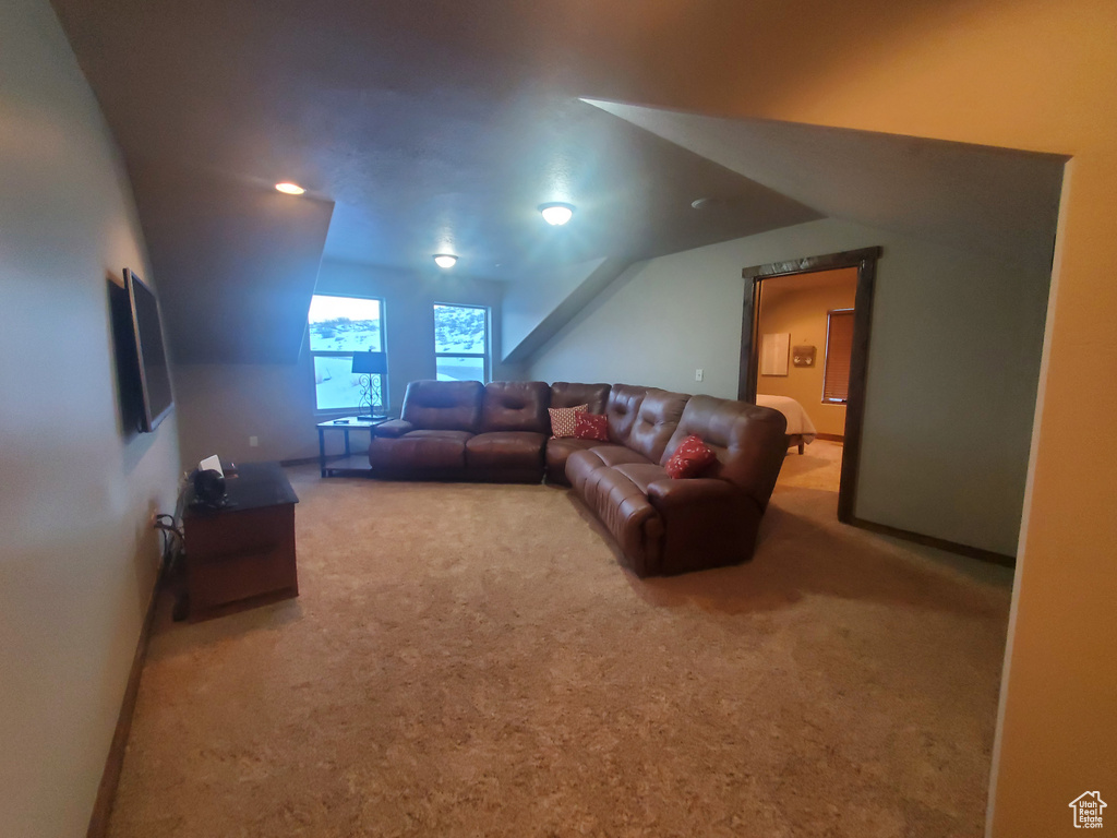 Living room featuring carpet floors