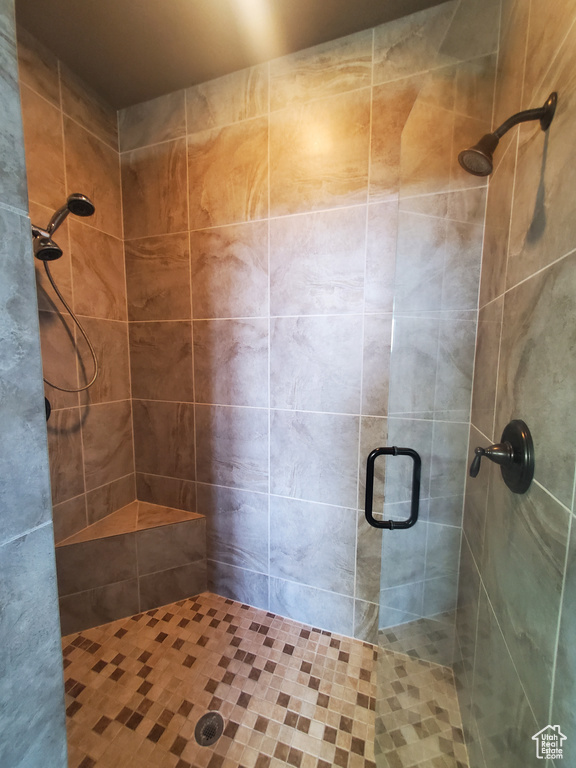Bathroom with a stall shower