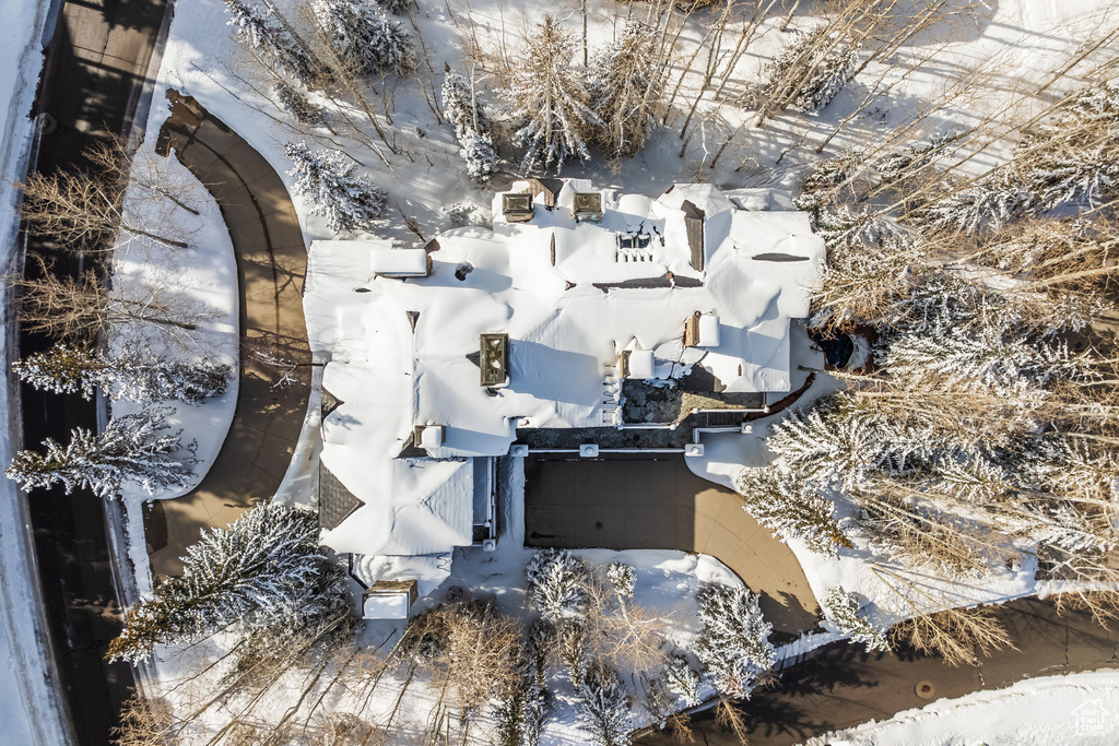 View of snowy aerial view