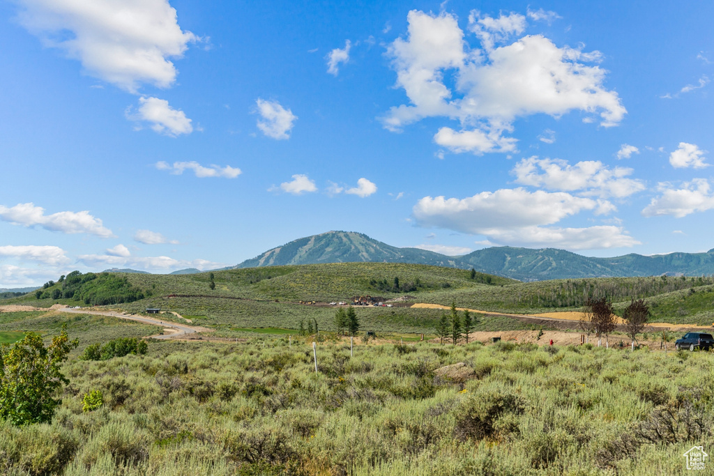 View of mountain background with rural landscape