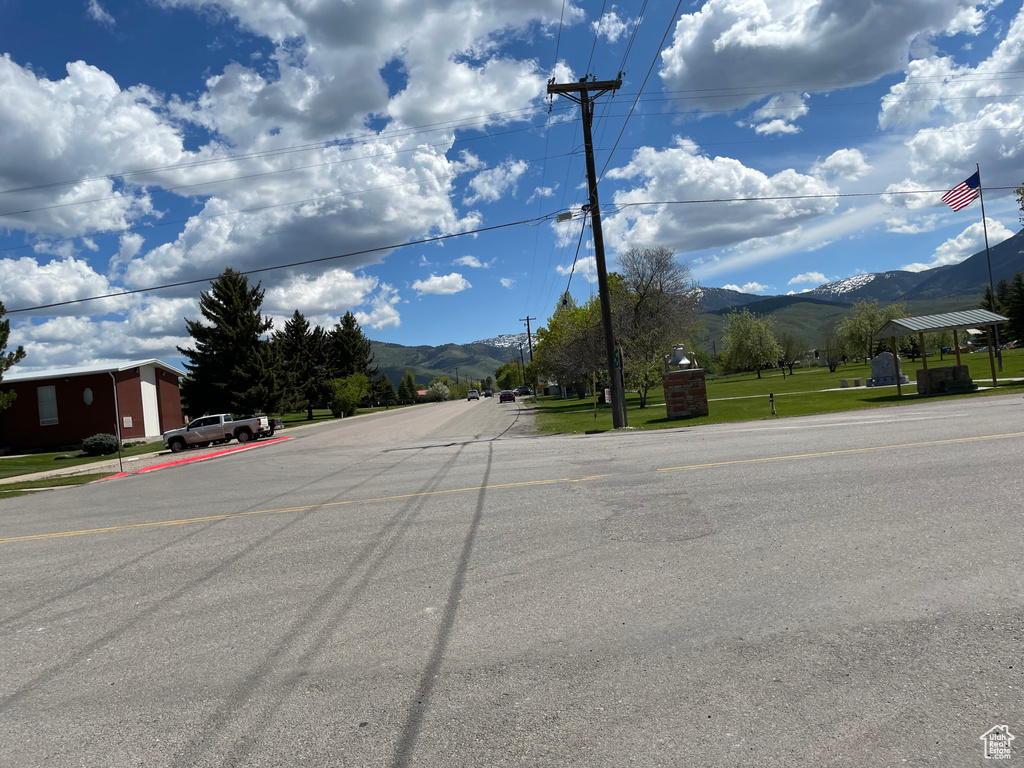View of asphalt road with a mountain view