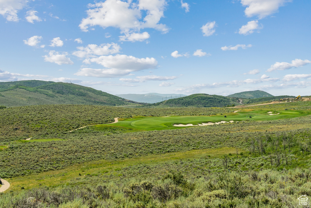 Mountain view featuring a golf course
