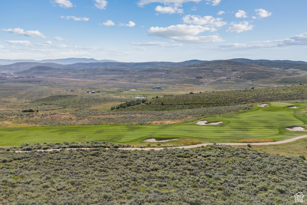 Mountain view featuring a golf course