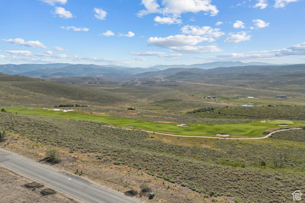 View of mountain backdrop featuring a local golf course