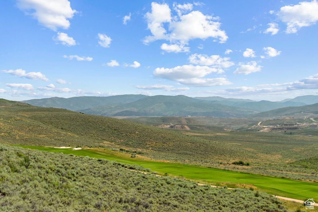 Mountain view featuring a local golf course