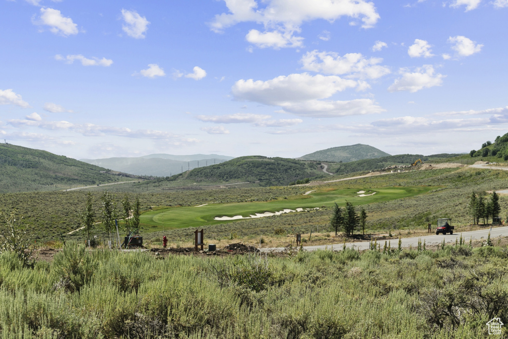 Mountain view with a golf club