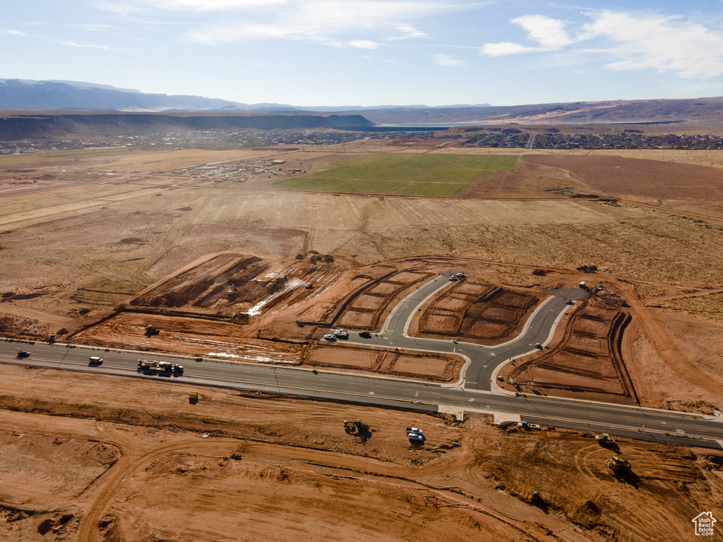 Birds eye view of property featuring a rural view and a mountain view