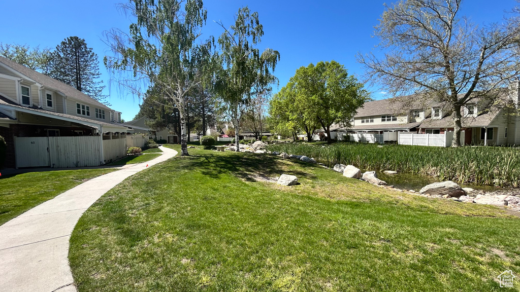 Surrounding community featuring a yard and fence