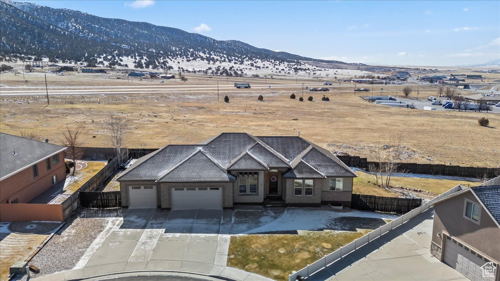 Bird\'s eye view featuring a mountain view and a rural view