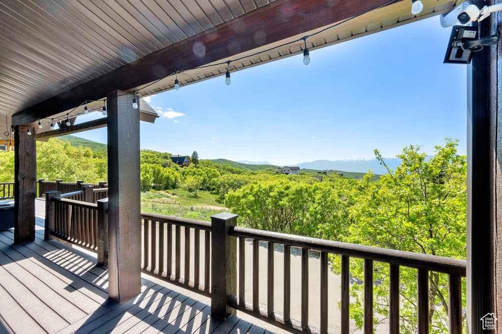 Deck with a mountain view