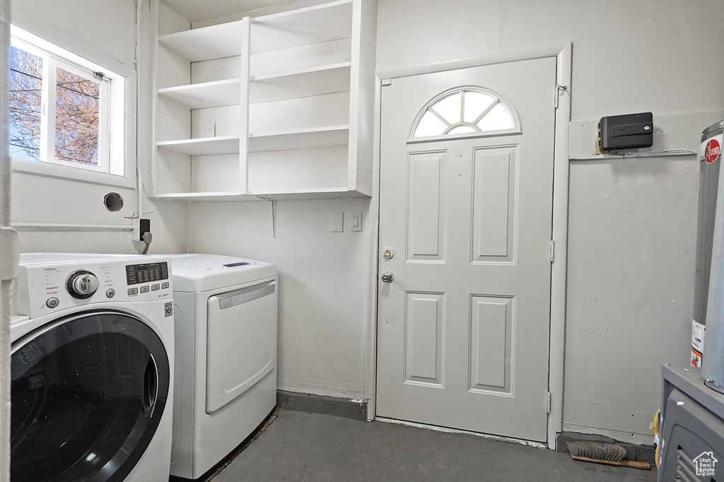 Clothes washing area with washing machine and dryer